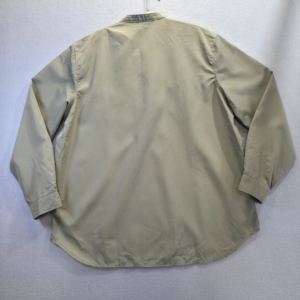 Lexiart Men's Green Quarter Button‎ Long Sleeve Pullover Shirt Size 2XL NWT